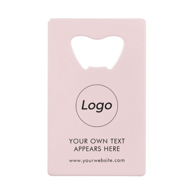 Simple Logo Blush Pink professional Credit Card Bottle Opener (Front)