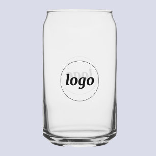 Simple Logo Branded Promotional Business Can Glass