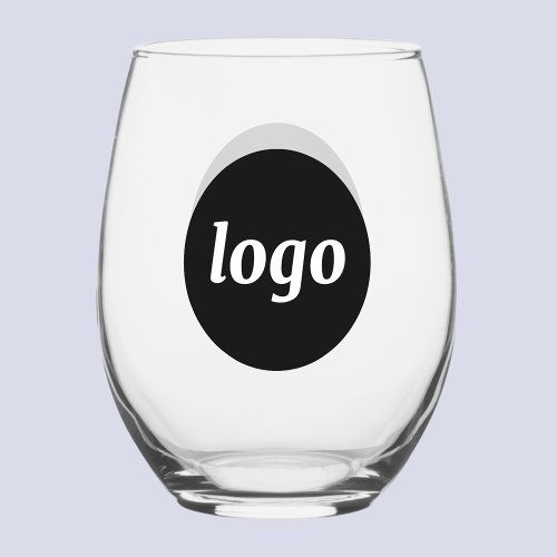 Simple Logo Branded Promotional Business Stemless Wine Glass