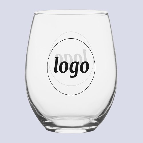 Simple Logo Branded Promotional Business Stemless Wine Glass