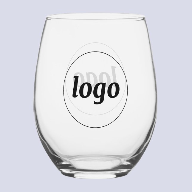 Simple Logo Branded Promotional Business Stemless Wine Glass (Simple logo business branding promotional stemless wine glass drinkware)