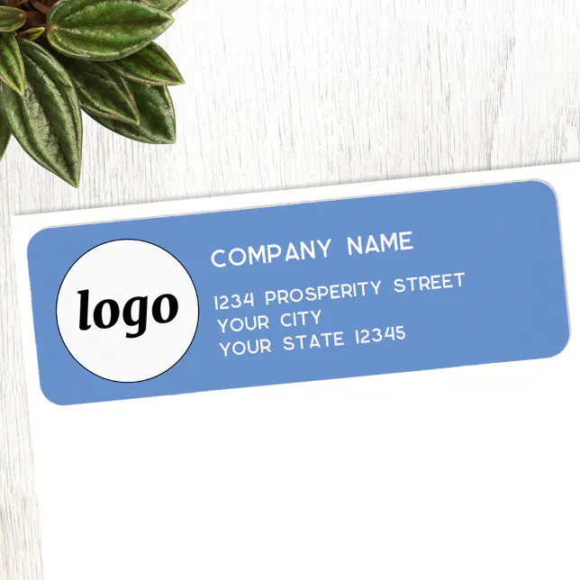 Simple Logo Branding Blue Company Return Address Label | Zazzle