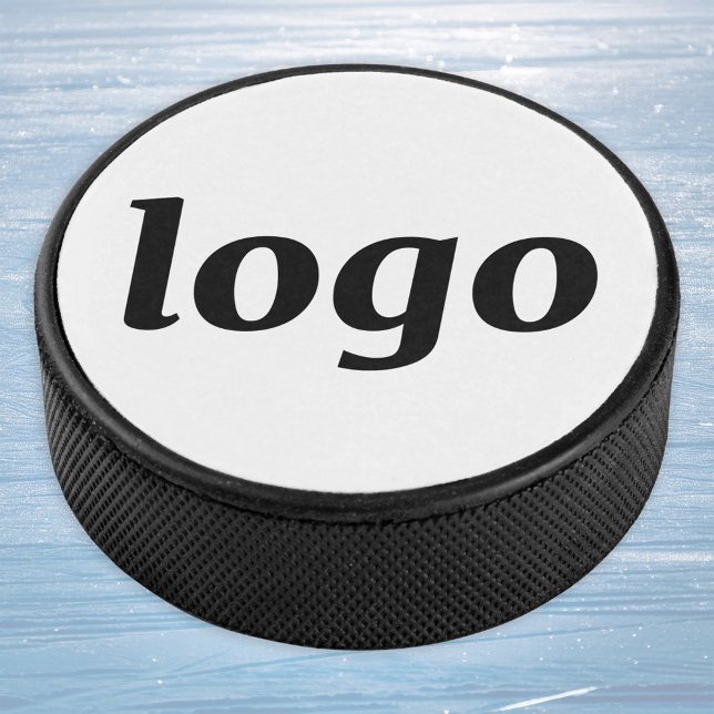 Simple Logo Branding Business Promotional Hockey Puck (Simple logo business branding promotional sports team ice hockey puck)