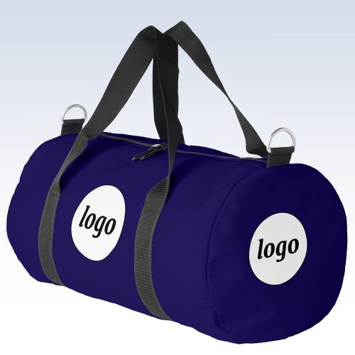 Simple Logo Branding Promotional Business Blue Duffle Bag