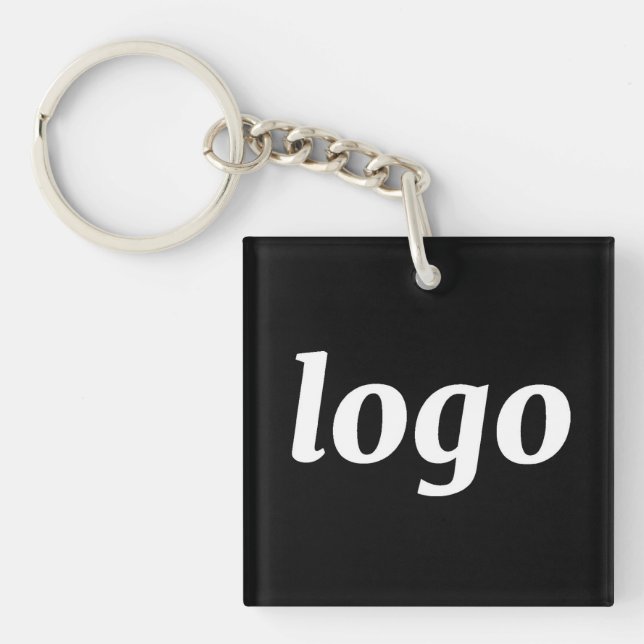 Simple Logo Branding Promotional Business Keychain (Front)