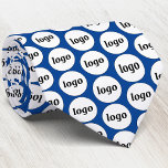 Simple Logo Business Blue Neck Tie<br><div class="desc">Simple logo design to foster brand loyalty and promote your small business.  Replace the logo with your own and change the background color in the Design Tool to customize.</div>