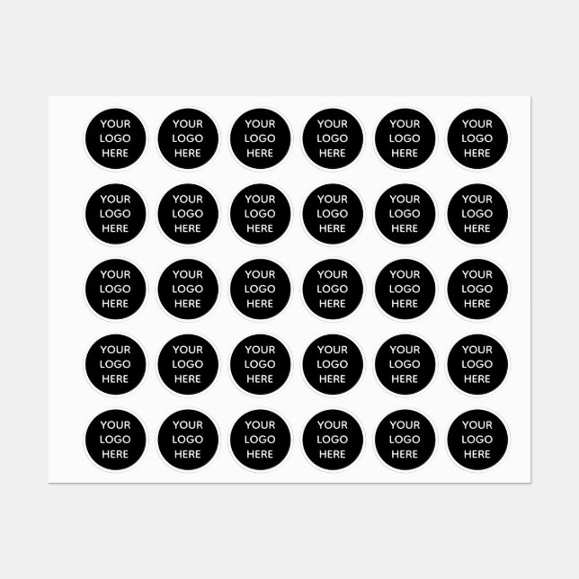 Simple Logo Business Branding Black White Labels (Sheet)