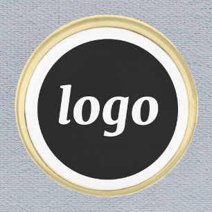 Simple Logo Business Branding Gold Finish Lapel Pin