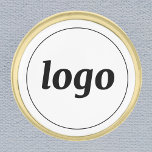 Simple Logo Business Branding Gold Finish Lapel Pin<br><div class="desc">Add your own logo to this design,  which will be clipped to a circle.  Minimalist and professional.  Great for employee branding,  or as a promotional product for your clients and customers.</div>