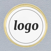 Simple Logo Business Branding Gold Finish Lapel Pin
