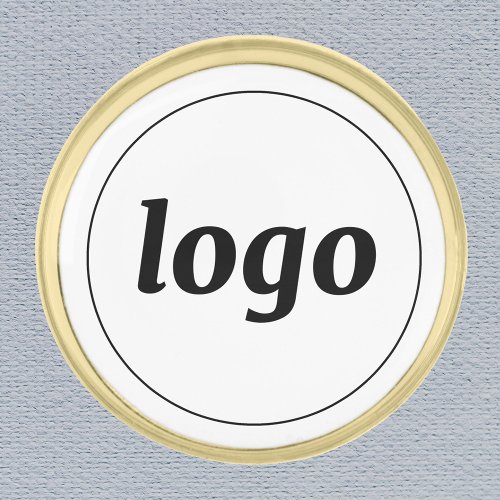Simple Logo Business Branding Gold Finish Lapel Pin