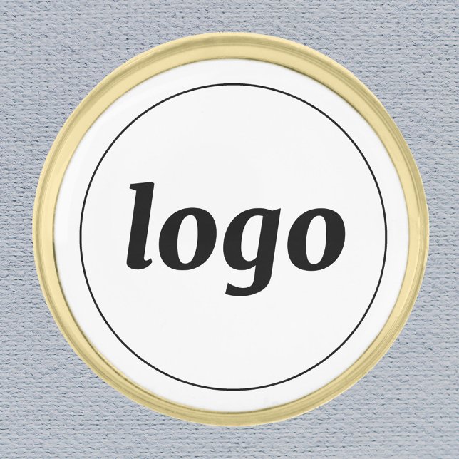 Simple Logo Business Branding Gold Finish Lapel Pin (Simple logo custom business branding promotional lapel pin)