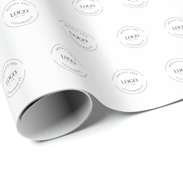 Simple logo business branding pattern custom wrapping paper (Roll Corner)