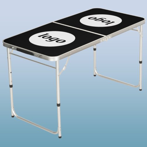 Simple Logo Business Branding Promotional Black Beer Pong Table