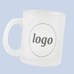Simple Logo Business Branding Promotional Frosted Glass Coffee Mug