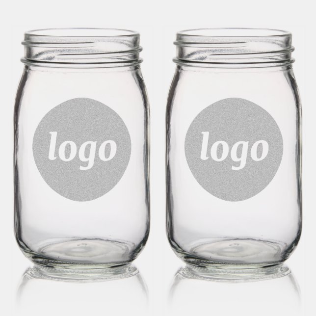 Simple Logo Business Branding Promotional Mason Jar (Glassware)