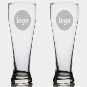 Simple Logo Business Branding Promotional Pilsner Glass