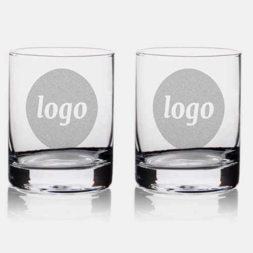 Simple Logo Business Branding Promotional Rocks Glass