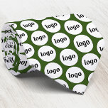 Simple Logo Business Forest Green Neck Tie<br><div class="desc">Simple logo design to foster brand loyalty and promote your small business.  Replace the logo with your own and change the background color in the Design Tool to customize.</div>