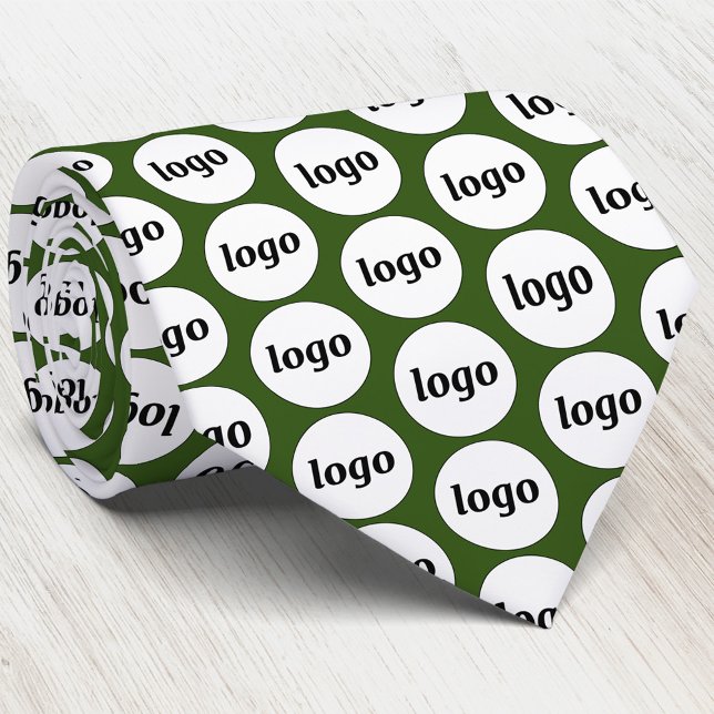 Simple Logo Business Forest Green Neck Tie (Simple logo pattern business branding forest green neck tie)
