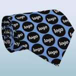 Simple Logo Business Neck Tie<br><div class="desc">Simple logo design to foster brand loyalty and promote your small business.  Replace the logo with your own and change the background color in the Design Tool to customize.</div>