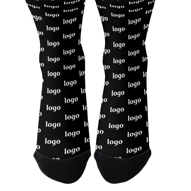 Simple Logo Business Pattern Black Promotional Socks (Simple logo pattern business promotional socks)