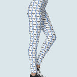Simple Logo Business Pattern Blue Leggings<br><div class="desc">Simple logo pattern design to foster brand loyalty and promote your small business.  Replace the logo with your own and change the background color in the Design Tool to customize.</div>
