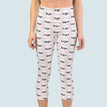 Simple Logo Business Pattern Blush Pink Capri Leggings<br><div class="desc">Simple logo pattern design to foster brand loyalty and promote your small business.  Replace the logo with your own and change the background color in the Design Tool to customize.</div>