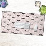 Simple Logo Business Pattern Blush Pink Desk Mat<br><div class="desc">Simple logo design to foster brand loyalty and promote your small business.  Replace the logo with your own and change the background color in the Design Tool to customize.</div>