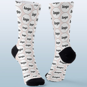 Simple Logo Business Pattern Blush Pink Socks