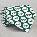Simple Logo Business Pattern Forest Green Neck Tie<br><div class="desc">Simple logo pattern design to foster brand loyalty and promote your small business.  Ideal as a uniform and for a trade show or corporate event. Replace the logo with your own and change the forest green background color in the Design Tool to customize.</div>