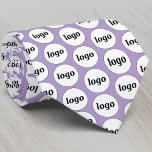Simple Logo Business Pattern Lilac Purple Neck Tie<br><div class="desc">Simple logo pattern design to foster brand loyalty and promote your small business.  Ideal as a uniform and for a trade show or corporate event. Replace the logo with your own and change the pastel lilac purple background color in the Design Tool to customize.</div>