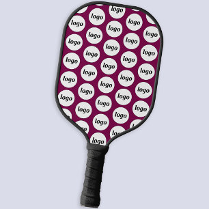 Simple Logo Business Pattern Magenta Pink Pickleball Paddle