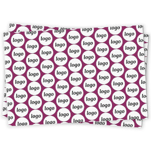 Simple Logo Business Pattern Magenta Pink Tissue Paper
