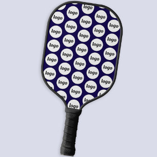 Simple Logo Business Pattern Navy Blue Pickleball Paddle