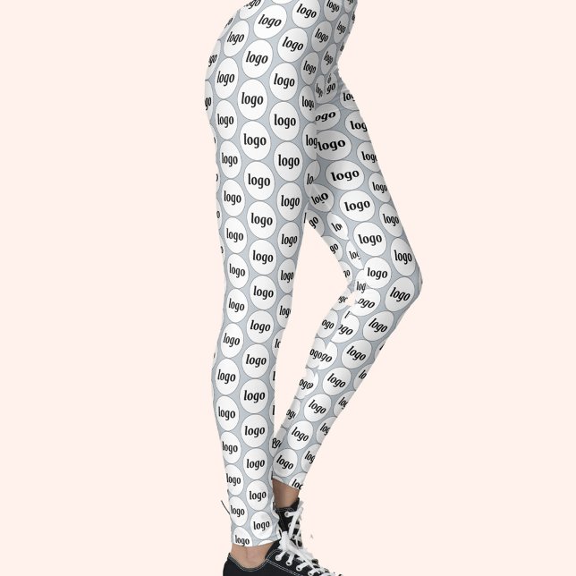 Simple Logo Business Pattern Powder Blue Leggings (Simple logo pattern business promotional branding leggings)