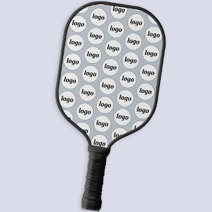 Simple Logo Business Pattern Powder Blue Pickleball Paddle