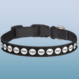 Simple Logo Business Promotional Black Pet Collar