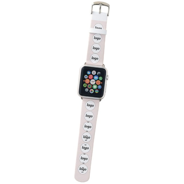 Simple Logo Business Promotional Blush Pink Apple Watch Band (Simple logo pattern business branding promotional Apple watch strap)