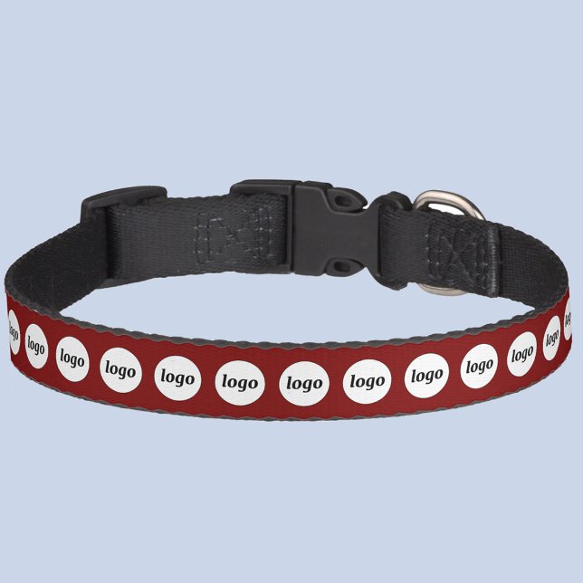 Simple Logo Business Promotional Burgundy Red Pet Collar (Simple logo pattern business promotional branding dog or pet collar)