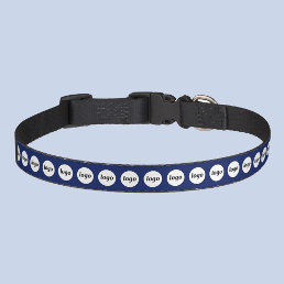 Simple Logo Business Promotional Navy Blue Pet Collar