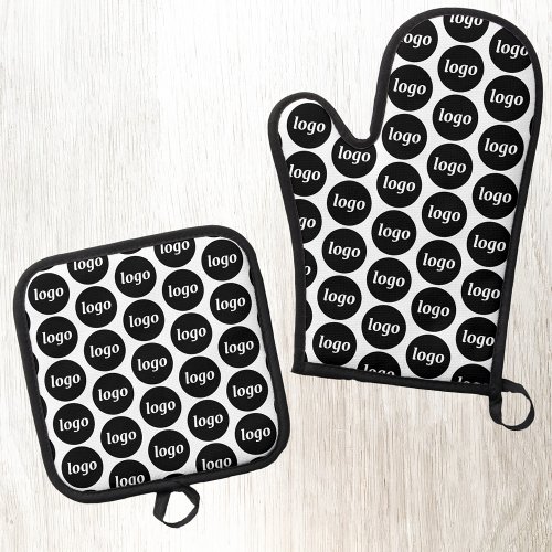 Simple Logo Business Promotional Pattern Oven Mitt  Pot Holder Set