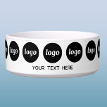 Simple Logo Business Promotional Pet Bowl<br><div class="desc">Simple logo and custom text design to foster brand loyalty and promote your small business. Replace the logo with your own and change the text to customise. Add your company name, slogan, website address or phone number. Perfect for providing water in your pet friendly store, restaurant, cafe or business premises....</div>