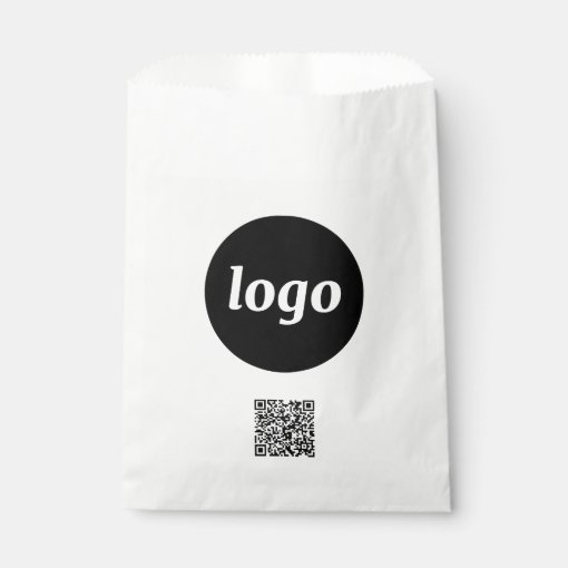 Simple Logo Business Promotional QR Code Paper Bag | Zazzle