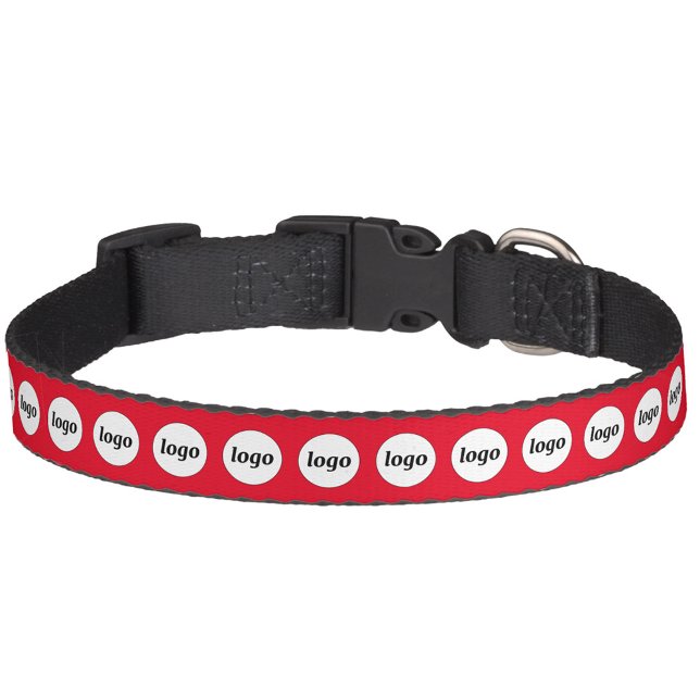 Simple Logo Business Promotional Red Pet Collar (Simple logo business branding promotional red pet collar)