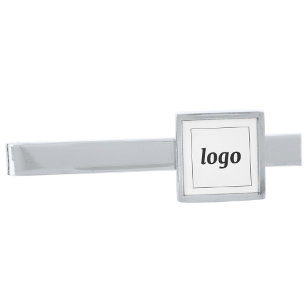 Simple Logo Business Promotional Silver Finish Tie Bar