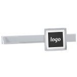 Simple Logo Business Promotional Silver Finish Tie Bar<br><div class="desc">Add your own logo to this design.  Minimalist and professional.  Great for employee and staff uniforms or as a promotional product for your clients and customers. Ideal as a trade show or corporate event giveaway.</div>
