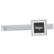 Simple Logo Business Promotional Silver Finish Tie Bar