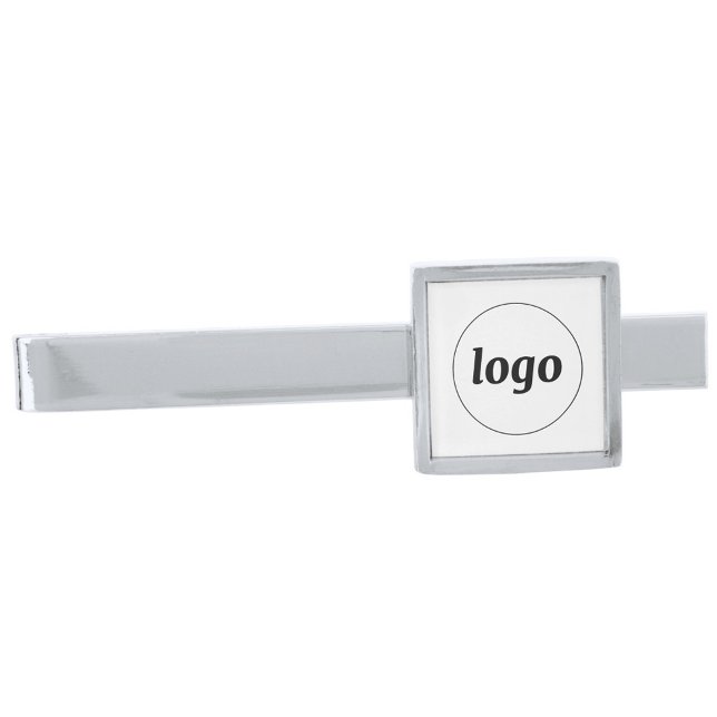 Simple Logo Business Promotional Silver Finish Tie Bar (Simple logo business branding promotional tie pin bar)