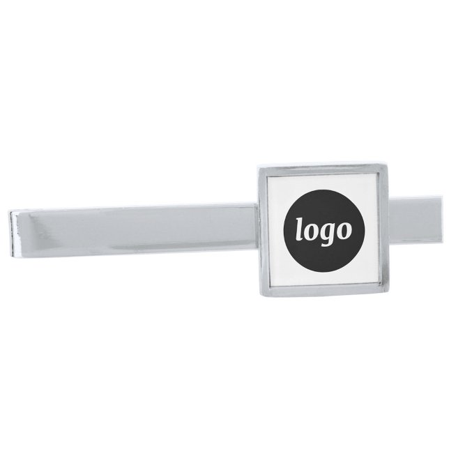 Simple Logo Business Promotional Silver Finish Tie Bar (Simple logo business branding promotional tie bar)